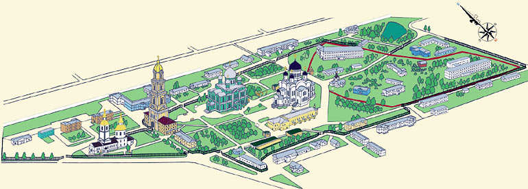 карта монастыря в Дивеево