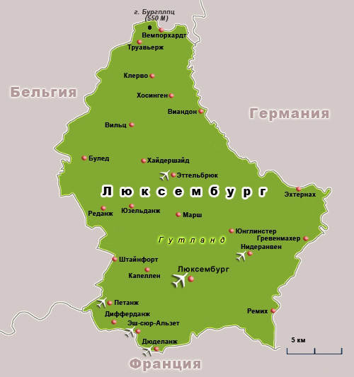 Карта Люксембурга